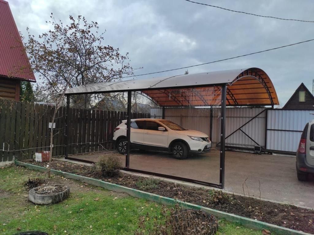 Прозрачные шторы ПВХ для навеса под автомобиль в Кубинке